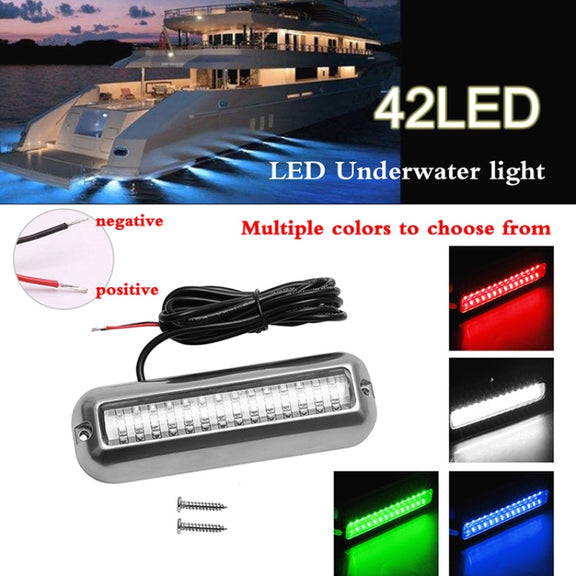 MK-042 Ship / Yacht 10-30V 42LEDs Water-resistant Stainless Steel Underwater Light (Red Light)