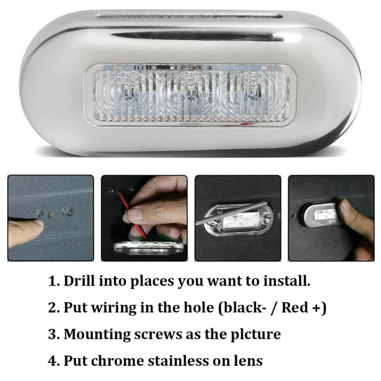MK-056 Ship / Yacht 3 inch 12V LED Waterproof Stainless Steel Underwater Light (Blue Light) - Marine Accessories & Parts by PMC TechLife | Online Shopping South Africa | PMC TechLife