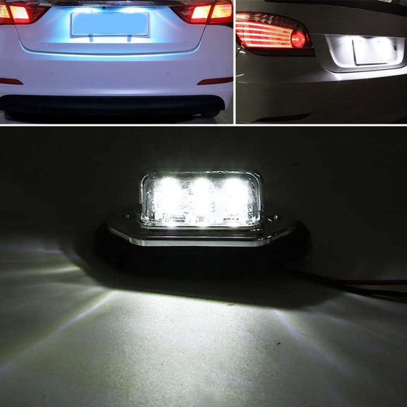 2 PCS MK-257 Car Van Bus Trailer LED Taillight Side Light 12-30V 6LEDs License Plate Light (Silver)