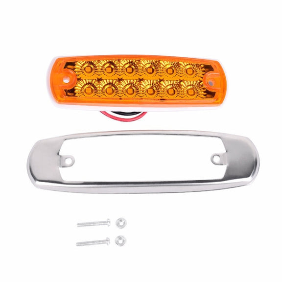 4 PCS MK-338 DC12-24V Truck 12LEDs Side Clearance Maker Light (Yellow Light)