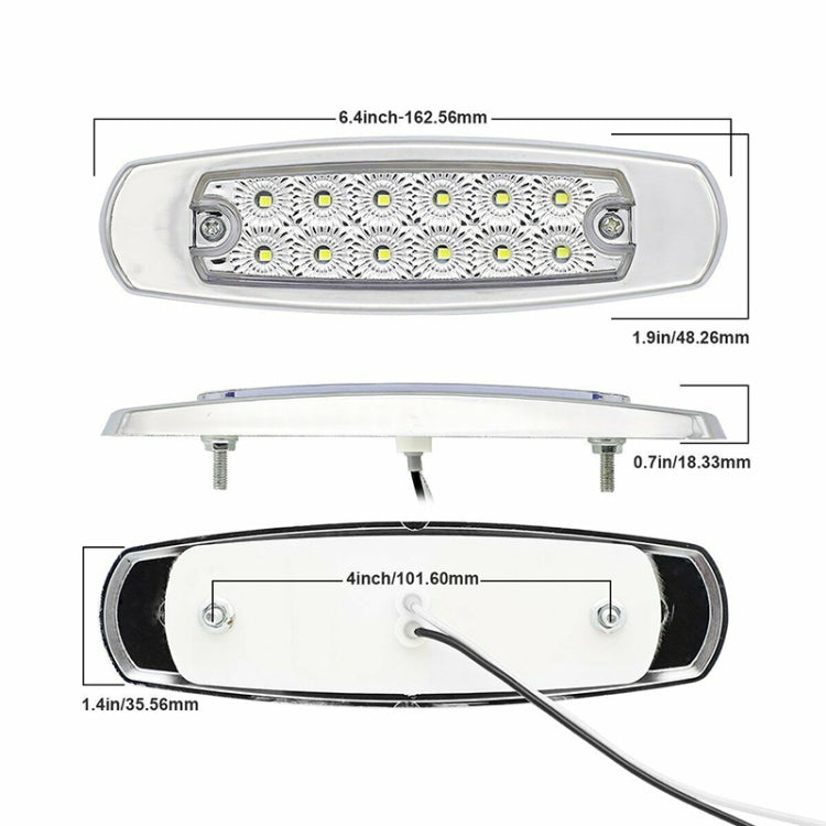 4 PCS MK-338 DC12-24V Truck 12LEDs Side Clearance Maker Light (Red Light)