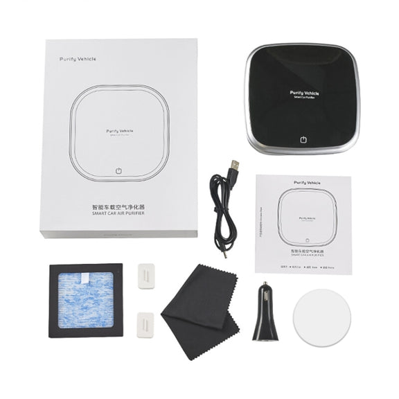 XJ-005 Car Solar Energy Negative Ion Smart USB Air Purifier (White)