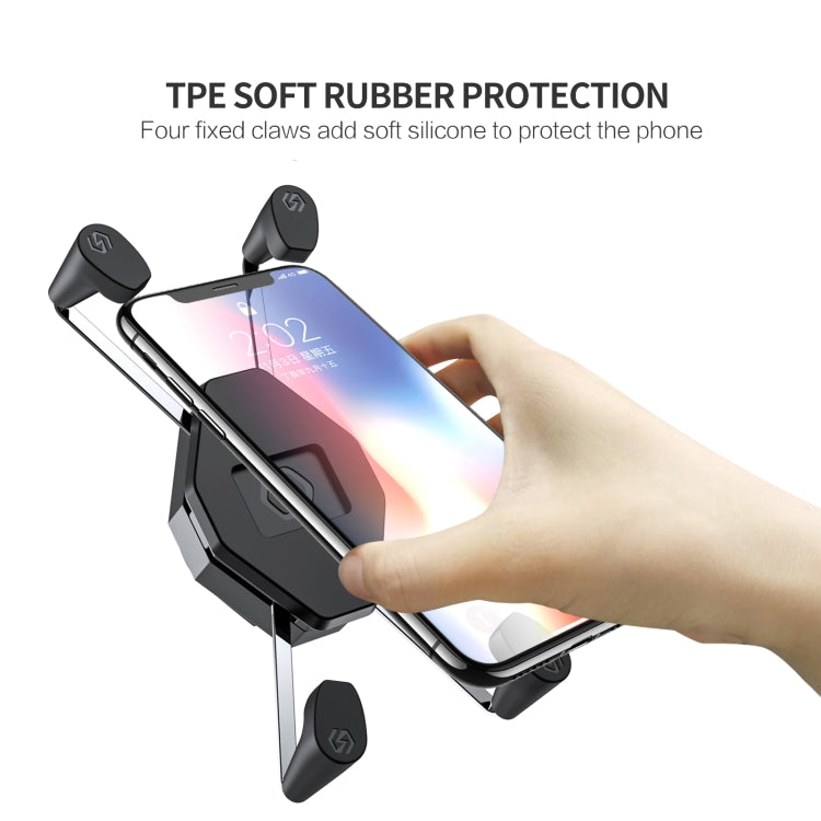 ZH-1558B1 Motorcycle Rear Mirror X-shape Aluminum Alloy Phone Holder - Holder by PMC TechLife | Online Shopping South Africa | PMC TechLife | Buy Now Pay Later Mobicred