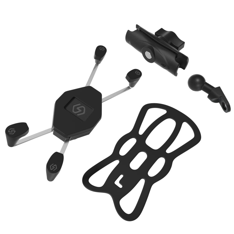 ZH-1558B1 Motorcycle Rear Mirror X-shape Aluminum Alloy Phone Holder - Holder by PMC TechLife | Online Shopping South Africa | PMC TechLife | Buy Now Pay Later Mobicred