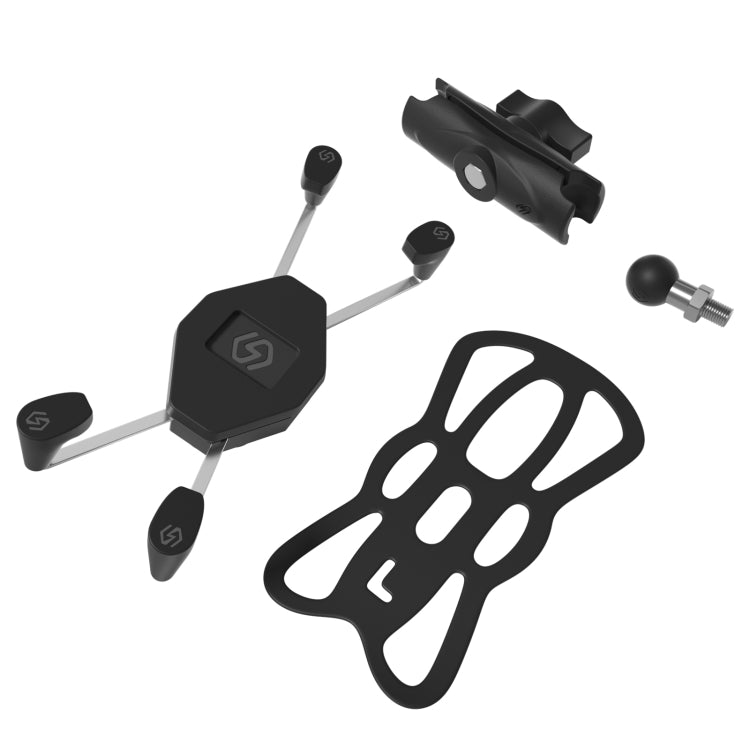 ZH-1558D1 Motorcycle M10 Ball Joint X-shape Aluminum Alloy Phone Holder - Holder by PMC TechLife | Online Shopping South Africa | PMC TechLife | Buy Now Pay Later Mobicred