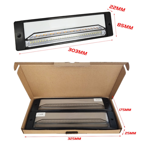 2 PCS Heavy-duty Truck Trailer 147LED Light Guide Three-color Brake Light (Transparent Black)