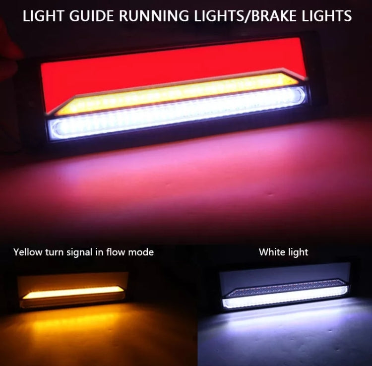 2 PCS Heavy-duty Truck Trailer 147LED Light Guide Three-color Brake Light (Transparent Black) - Brake Lights by PMC TechLife | Online Shopping South Africa | PMC TechLife | Buy Now Pay Later Mobicred
