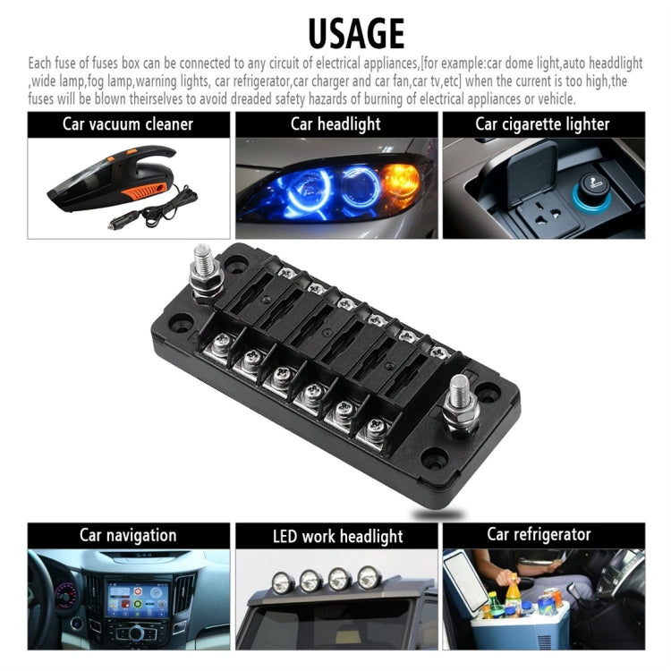 CS-978A1 FB1901 1 In 6 Out Independent Positive Negative Fuse Box without Fuse Piece for Auto Car Truck Boat - free shipping - PMC TechLife - Order now!