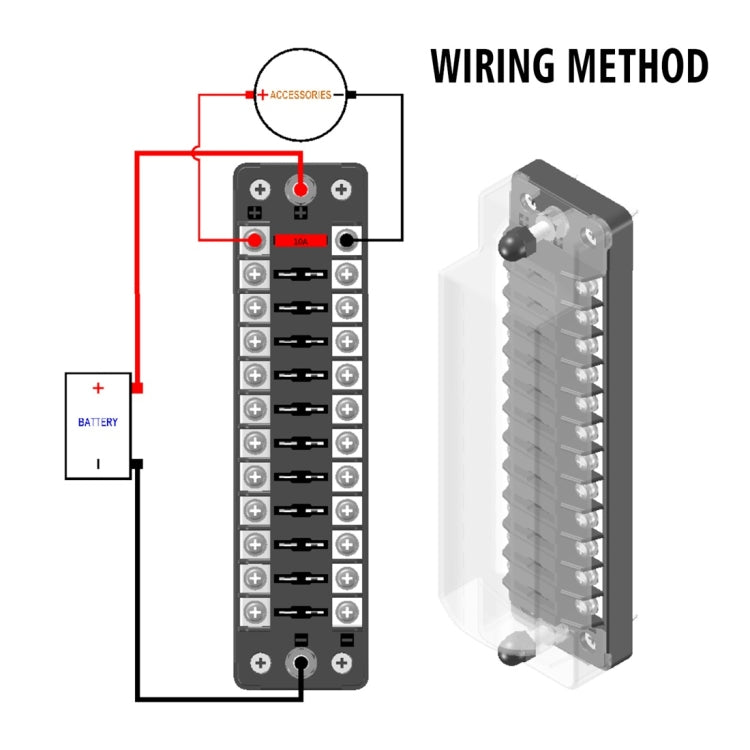 CS-978A2 FB1902 1 In 12 Out Independent Positive Negative Fuse Box without Fuse Piece for Auto Car Truck Boat - Fuse by PMC TechLife | Online Shopping South Africa | PMC TechLife | Buy Now Pay Later Mobicred