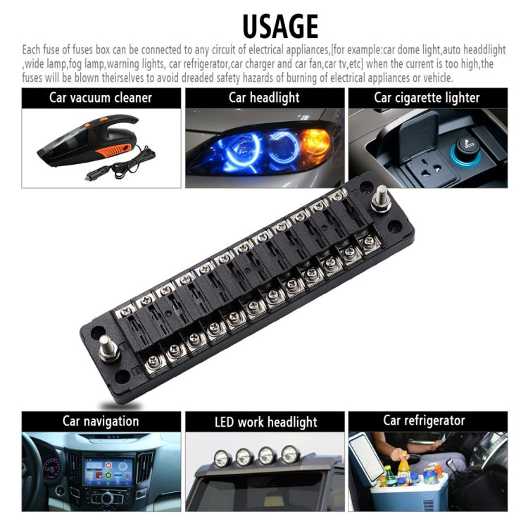 CS-978A2 FB1902 1 In 12 Out Independent Positive Negative Fuse Box without Fuse Piece for Auto Car Truck Boat - Fuse by PMC TechLife | Online Shopping South Africa | PMC TechLife | Buy Now Pay Later Mobicred