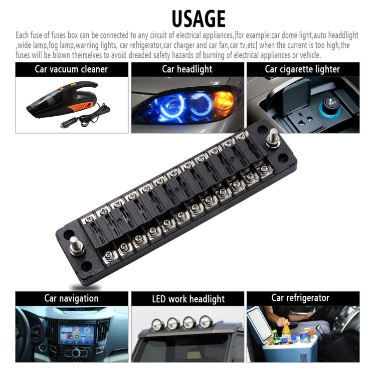 CS-979A2 FB1904 1 In 1 Out 12 Ways No Distinction Positive Negative Fuse Box without Fuse for Auto Car Truck Boat - Fuse by PMC TechLife | Online Shopping South Africa | PMC TechLife | Buy Now Pay Later Mobicred