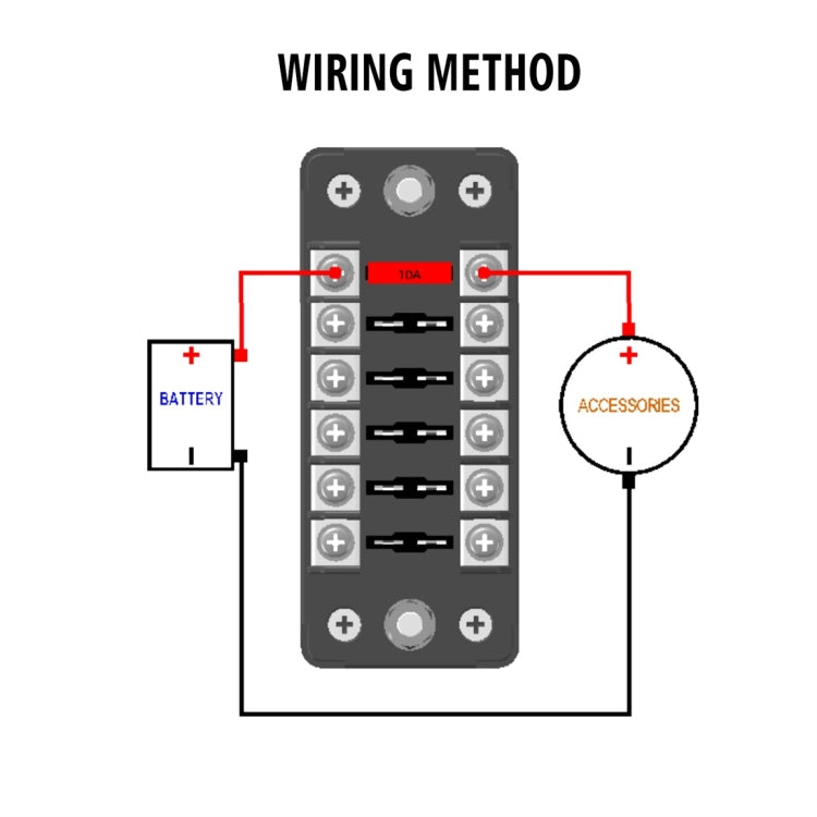 ZH-979A1 FB1903 1 In 1 Out 6 Ways No Distinction Positive Negative Fuse Box with 12 Fuses for Auto Car Truck Boat - free shipping - PMC TechLife - Order now!