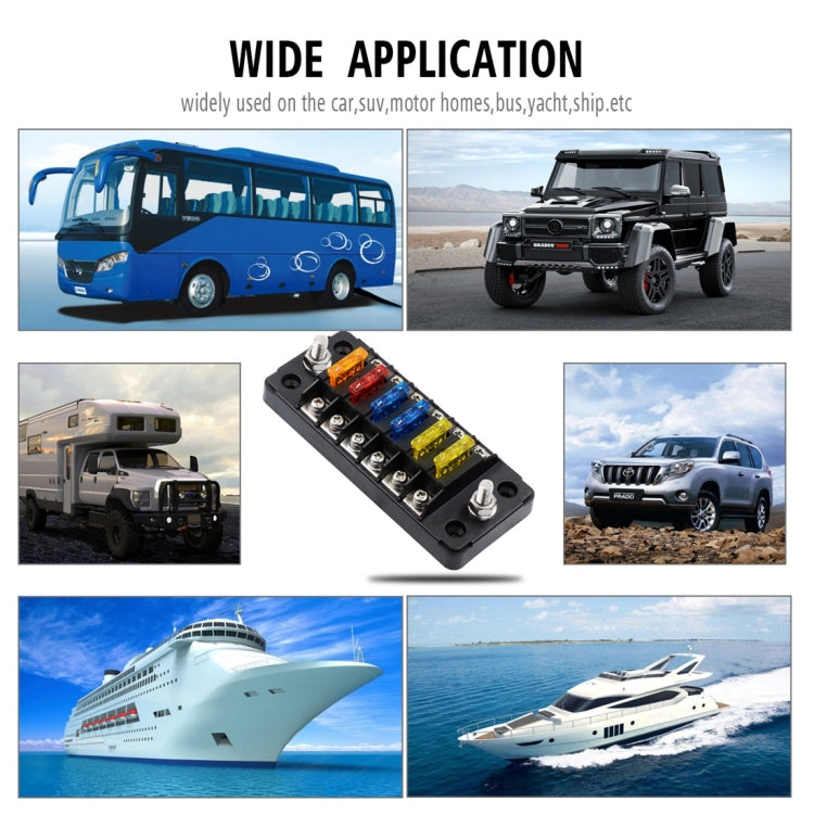 ZH-979A1 FB1903 1 In 1 Out 6 Ways No Distinction Positive Negative Fuse Box with 12 Fuses for Auto Car Truck Boat - free shipping - PMC TechLife - Order now!