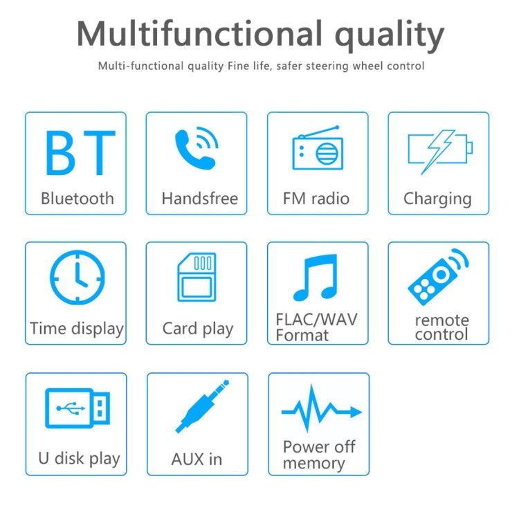 M10 12V Car Radio Receiver MP3 Player, Support Bluetooth Hand-free Calling / FM / USB / SD Card - Car MP3 & MP4 & MP5 by PMC TechLife | Online Shopping South Africa | PMC TechLife | Buy Now Pay Later Mobicred