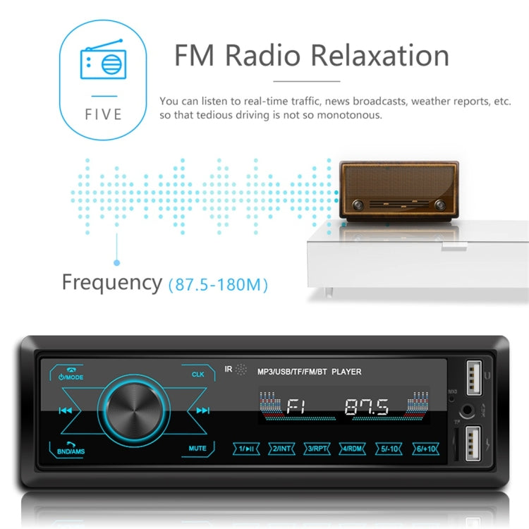 M10 12V Car Radio Receiver MP3 Player, Support Bluetooth Hand-free Calling / FM / USB / SD Card - Car MP3 & MP4 & MP5 by PMC TechLife | Online Shopping South Africa | PMC TechLife | Buy Now Pay Later Mobicred