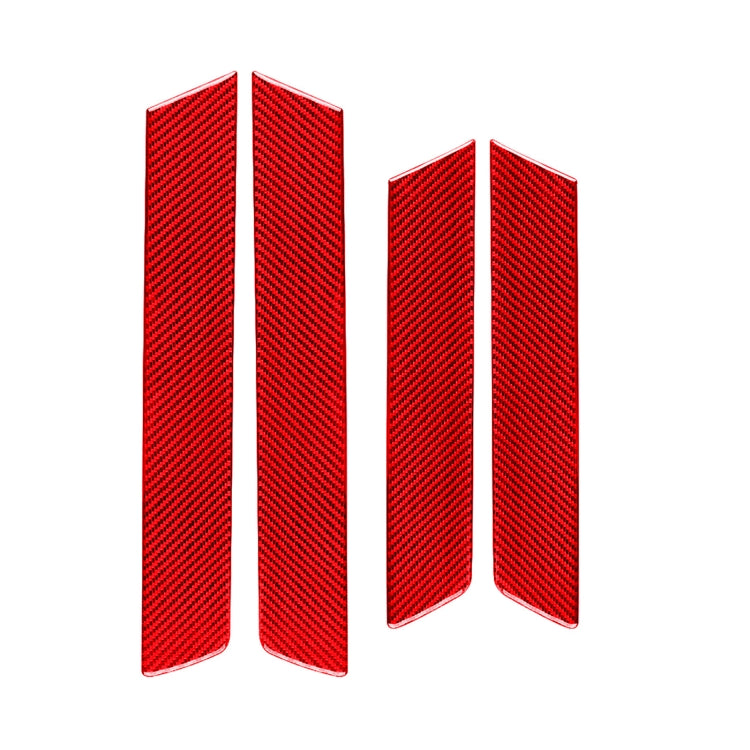 4 PCS Set for Honda CRV 2007-2011 Carbon Fiber Car Interior Door Panel Trim Decorative Sticker,Left and Right Drive Universal (Red) - Car Interior Mouldings by PMC TechLife | Online Shopping South Africa | PMC TechLife | Buy Now Pay Later Mobicred