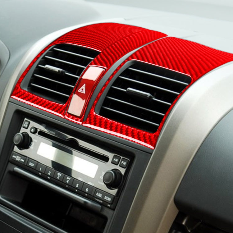 3 PCS Set for Honda CRV 2007-2011 Carbon Fiber Car Central Control Air Outlet Panel Decorative Sticker,Left and Right Drive Universal (Red) - Car Interior Mouldings by PMC TechLife | Online Shopping South Africa | PMC TechLife | Buy Now Pay Later Mobicred
