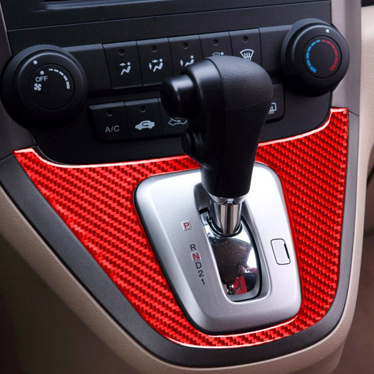 For Honda CRV 2007-2011 Carbon Fiber Car Gear Panel Frame Decorative Sticker,Left and Right Drive Universal (Red) - Car Interior Mouldings by PMC Jewellery | Online Shopping South Africa | PMC Jewellery | Buy Now Pay Later Mobicred