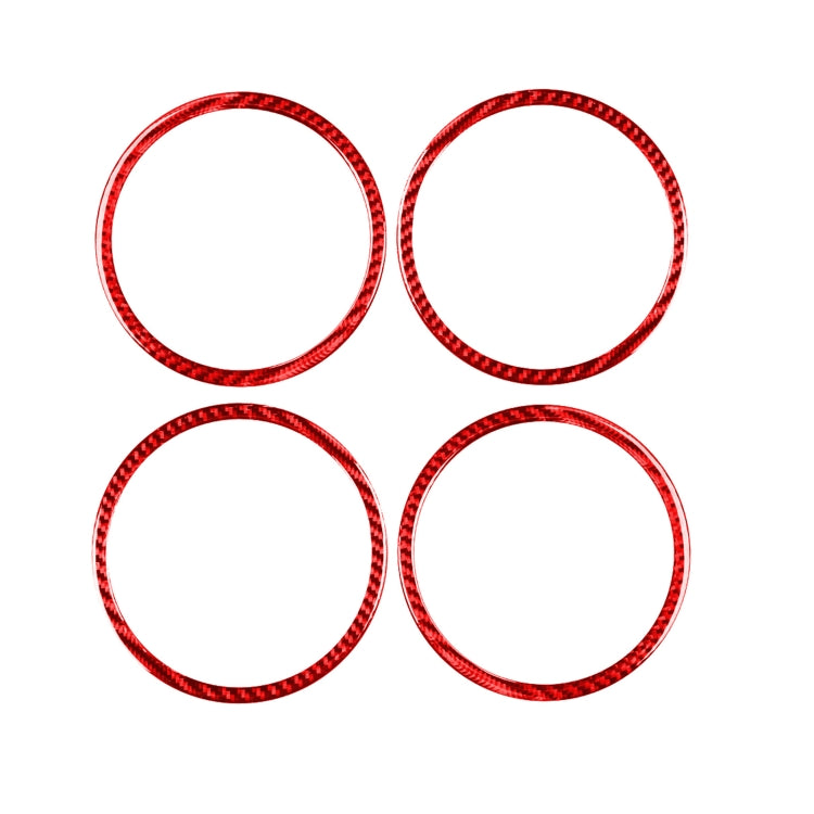4 PCS Set for Honda CRV 2007-2011 Carbon Fiber Car Door Horn Ring Decorative Sticker,Left and Right Drive Universal (Red) - Car Interior Mouldings by PMC TechLife | Online Shopping South Africa | PMC TechLife | Buy Now Pay Later Mobicred