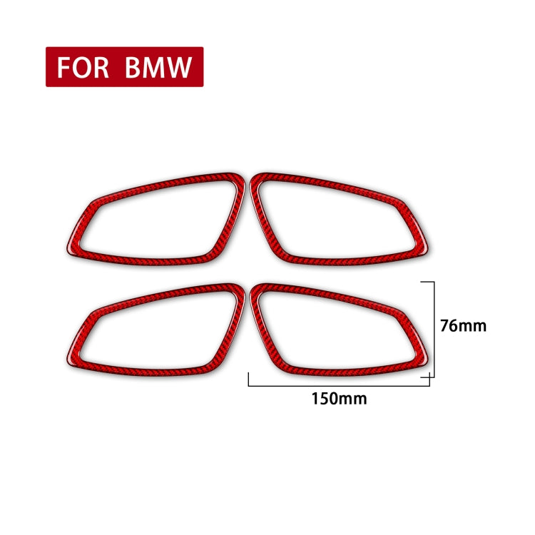 4 PCS Set for BMW 3 Series E90 Carbon Fiber Car Door Handle Decorative Sticker,Left and Right Drive(Red) - free shipping - PMC TechLife - Order now!