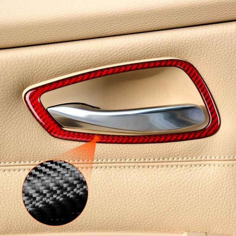4 PCS Set for BMW 3 Series E90 Carbon Fiber Car Door Handle Decorative Sticker,Left and Right Drive(Red) - free shipping - PMC TechLife - Order now!