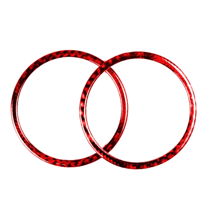 2 PCS Set for BMW 3 Series E90 Carbon Fiber Car Horn Circle Decorative Sticker (Red) - Car Interior Mouldings by PMC TechLife | Online Shopping South Africa | PMC TechLife | Buy Now Pay Later Mobicred