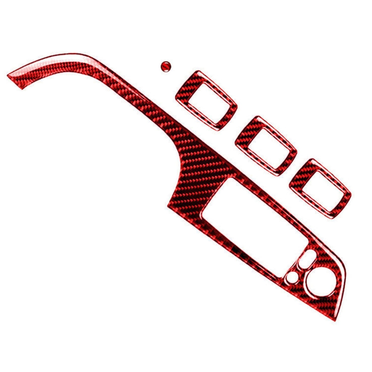 5 PCS Set For BMW 3 Series E90 Carbon Fiber Car Right Drive Window Lift Panel Decorative Sticker, Diameter: 35.8cm (Red) - Car Interior Mouldings by PMC TechLife | Online Shopping South Africa | PMC TechLife | Buy Now Pay Later Mobicred