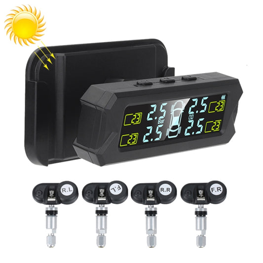 Car High Precision Solar Charging Tire Pressure Monitoring System TPMS, Built-in Voice Sensor - free shipping - PMC Jewellery - Order now!