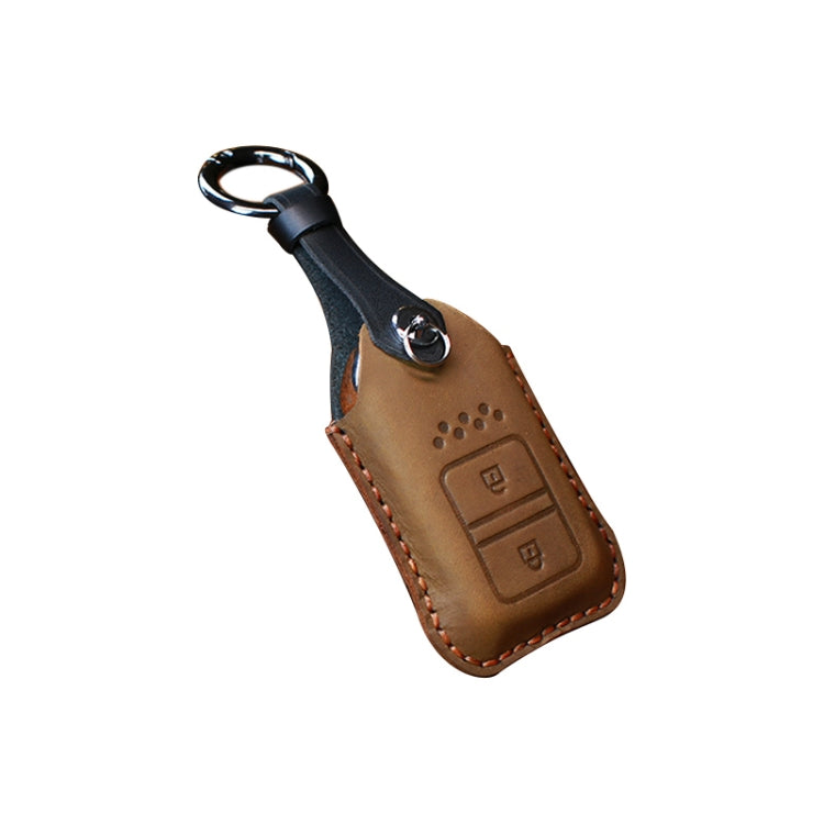 For Honda Car Cowhide Leather Key Protective Cover Key Case, Two Keys Version (Brown) - Car Key Cases by PMC TechLife | Online Shopping South Africa | PMC TechLife | Buy Now Pay Later Mobicred