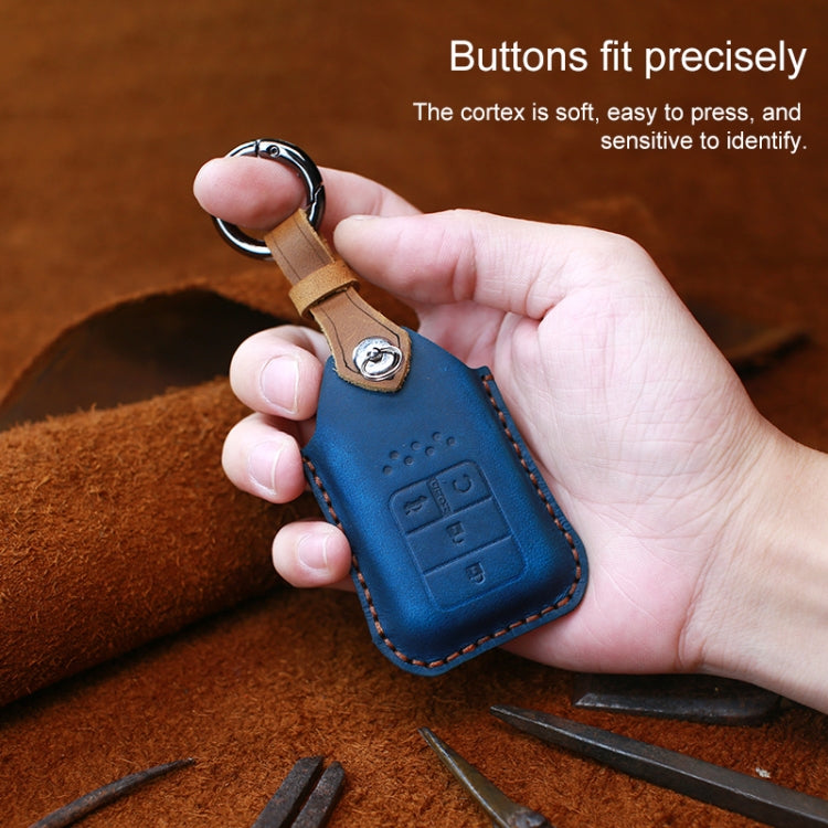 For Honda Car Cowhide Leather Key Protective Cover Key Case, Two Keys Version (Brown) - Car Key Cases by PMC TechLife | Online Shopping South Africa | PMC TechLife | Buy Now Pay Later Mobicred