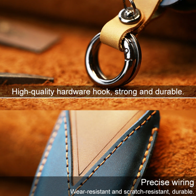 For Toyota Car Cowhide Leather Key Protective Cover Key Case, Two Keys Version (Red) - Car Key Cases by PMC TechLife | Online Shopping South Africa | PMC TechLife