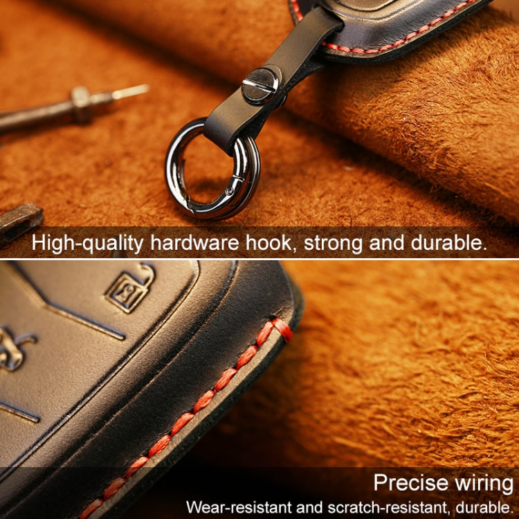 For Cadillac Car Cowhide Leather Key Protective Cover Key Case, Four Keys Version (Black) - Car Key Cases by PMC Jewellery | Online Shopping South Africa | PMC Jewellery | Buy Now Pay Later Mobicred
