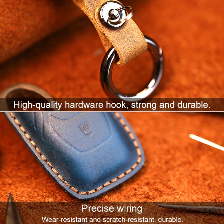 For Ford Old Style Car Cowhide Leather Key Protective Cover Key Case (Red) - Car Key Cases by PMC Jewellery | Online Shopping South Africa | PMC Jewellery | Buy Now Pay Later Mobicred
