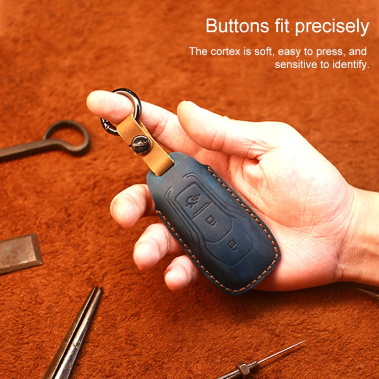 For Ford Old Style Car Cowhide Leather Key Protective Cover Key Case (Brown) - Car Key Cases by PMC Jewellery | Online Shopping South Africa | PMC Jewellery | Buy Now Pay Later Mobicred