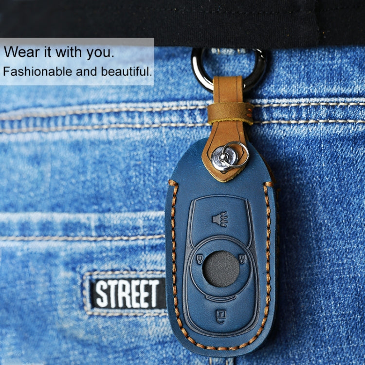 For Buick Car Cowhide Leather Key Protective Cover Key Case, Five Keys Version (Brown)