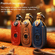 For Buick Car Cowhide Leather Key Protective Cover Key Case, Six Keys Version (Red)