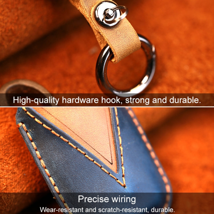For Kia Old Style Car Cowhide Leather Key Protective Cover Key Case (Brown) - Car Key Cases by PMC Jewellery | Online Shopping South Africa | PMC Jewellery | Buy Now Pay Later Mobicred
