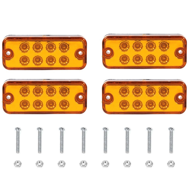 4 PCS 10-30V 8LED Car Tail Light Side Lamp (Yellow Light) - Warning Lights by PMC TechLife | Online Shopping South Africa | PMC TechLife | Buy Now Pay Later Mobicred