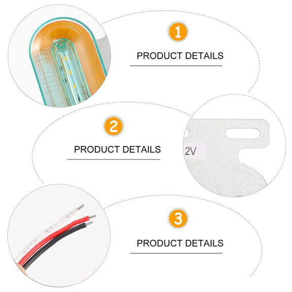 2 PCS 12V 12LED Car Oval Side Lamp(Yellow Light)