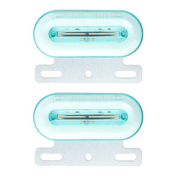 2 PCS 24V 12LED Car Oval Side Lamp (White Light)