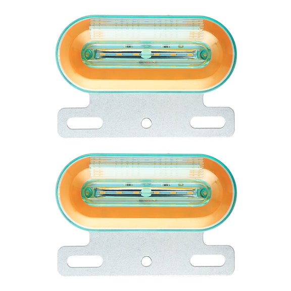 2 PCS 24V 12LED Car Oval Side Lamp (Yellow Light)