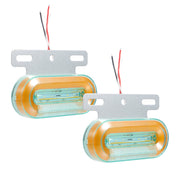 2 PCS 24V 12LED Car Oval Side Lamp (Yellow Light)
