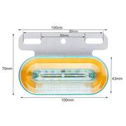 2 PCS 24V 12LED Car Oval Side Lamp (Yellow Light)