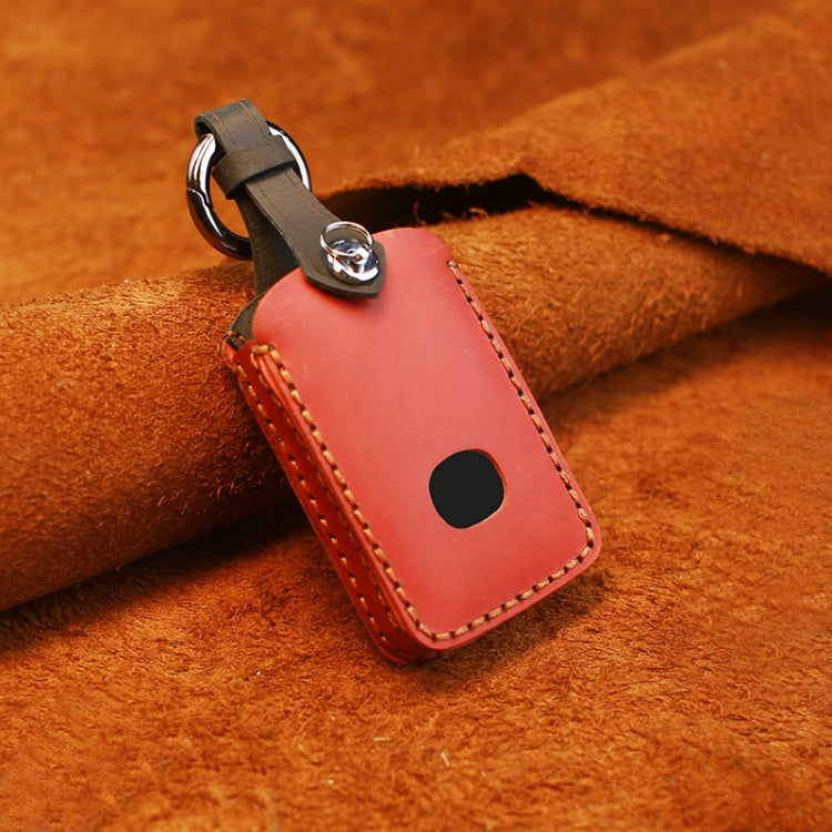 For Mazda New Style Car Cowhide Leather Key Protective Cover Key Case (Red) - Car Key Cases by PMC TechLife | Online Shopping South Africa | PMC TechLife | Buy Now Pay Later Mobicred