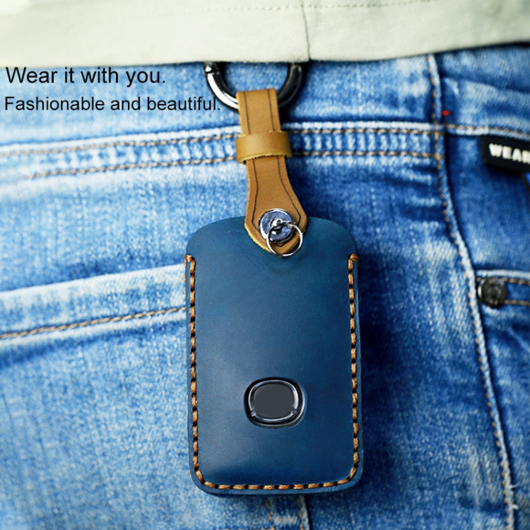 For Mazda New Style Car Cowhide Leather Key Protective Cover Key Case (Red) - Car Key Cases by PMC TechLife | Online Shopping South Africa | PMC TechLife | Buy Now Pay Later Mobicred