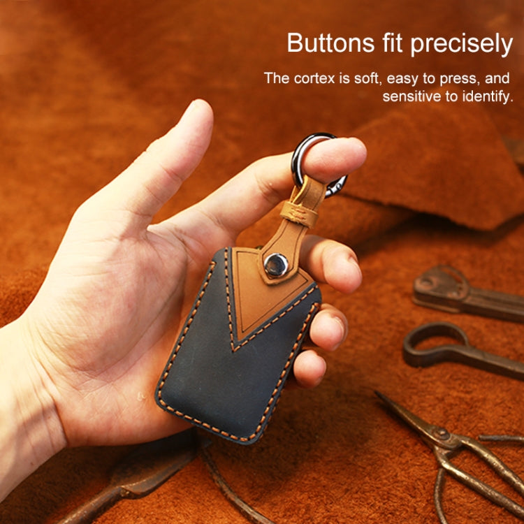 For Mazda New Style Car Cowhide Leather Key Protective Cover Key Case (Brown) - Car Key Cases by PMC TechLife | Online Shopping South Africa | PMC TechLife | Buy Now Pay Later Mobicred