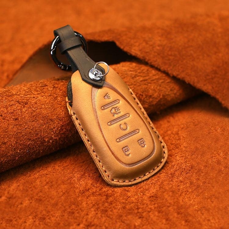 For Chevrolet Car Cowhide Leather Key Protective Cover Key Case, Five Keys Version (Brown) - Car Key Cases by PMC Jewellery | Online Shopping South Africa | PMC Jewellery | Buy Now Pay Later Mobicred