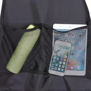 2pcs Car Rear Seat Protection Children Anti-kick Pad with Storage Bags Seat Back Anti-dirty Pad
