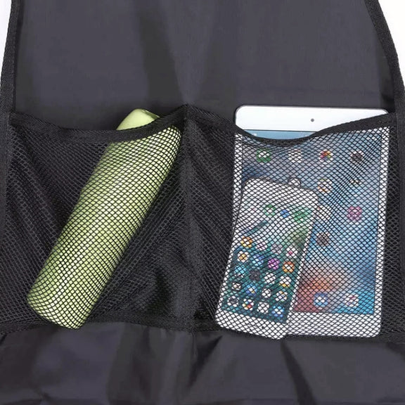 2pcs Car Rear Seat Protection Children Anti-kick Pad with Storage Bags Seat Back Anti-dirty Pad