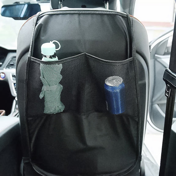 2pcs Car Rear Seat Protection Children Anti-kick Pad with Storage Bags Seat Back Anti-dirty Pad